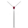Колье из серебра с нат.рубином родированное
