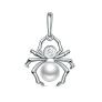 Подвеска из серебра с жемчугом Swarovski и фианитом родированная - Паук