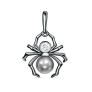 Подвеска из родированного серебра с жемчугом Swarovski и фианитом - Паук