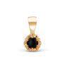 Подвеска из золочёного серебра с нат.чёрным опалом
