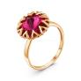 Кольцо из золочёного серебра с кристаллом Swarovski Фуксия