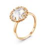 Кольцо из золочёного серебра с кристаллом Swarovski Бесцветный