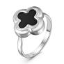 Кольцо из серебра с ониксом родированное