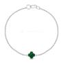Браслет из серебра с малахитом родированный