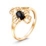 Кольцо из золочёного серебра с натуральным диопсидом и фианитами - Скорпион