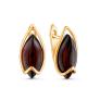 Серьги из золочёного серебра с натуральным прессованным янтарём