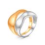 Кольцо двойное из серебра с позолотой и родированием