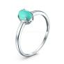 Кольцо из серебра с натуральной бирюзой родированное