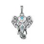 Подвеска из чернёного серебра с эмалью - Слон