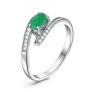 Кольцо из серебра с изумрудом и кубическим цирконием