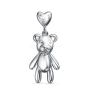 Подвеска из серебра с фианитами родированная - Мишка