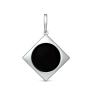 Подвеска из серебра с чёрным агатом родированная