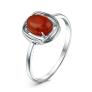 Кольцо из серебра с красныйм агатом родированное