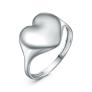 Кольцо из серебра родированное - Сердце