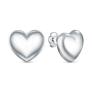 Серьги-пусеты из серебра родированные - Сердца