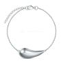 Браслет из серебра родированный - Капля