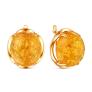 Серьги из золочёного серебра с жёлтым янтарём