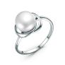 Кольцо из серебра с жемчугом родированное