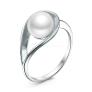 Кольцо из серебра с культивированным жемчуг родированное