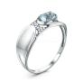 Кольцо из серебра с топазом и фианитами родированное