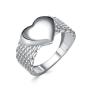 Кольцо из серебра родированное - Сердце