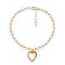 Браслет из золочёного серебра с пресноводным культивированным жемчугом - Сердце