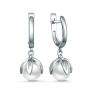 Серьги из серебра с жемчугом Swarovski родированные
