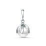 Подвеска из серебра с жемчугом Swarovski родированная