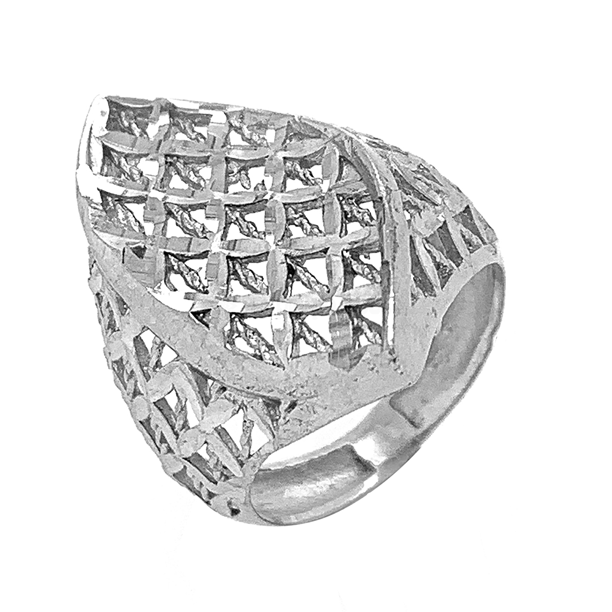 Кольцо из серебра родированное АК-3007