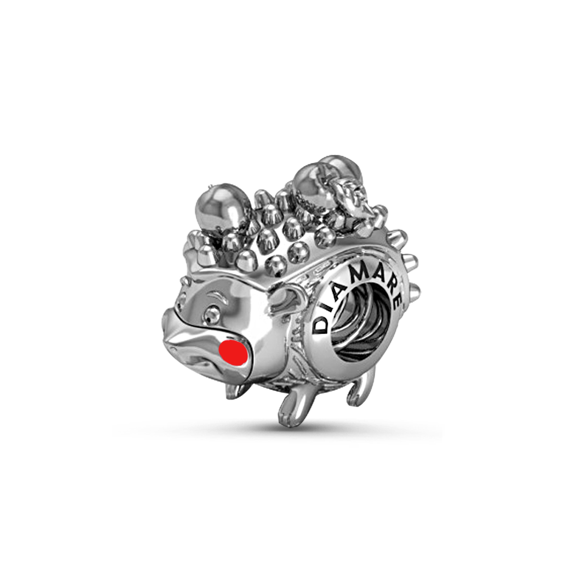 Подвеска-перлина из серебра родированная - Ёжик