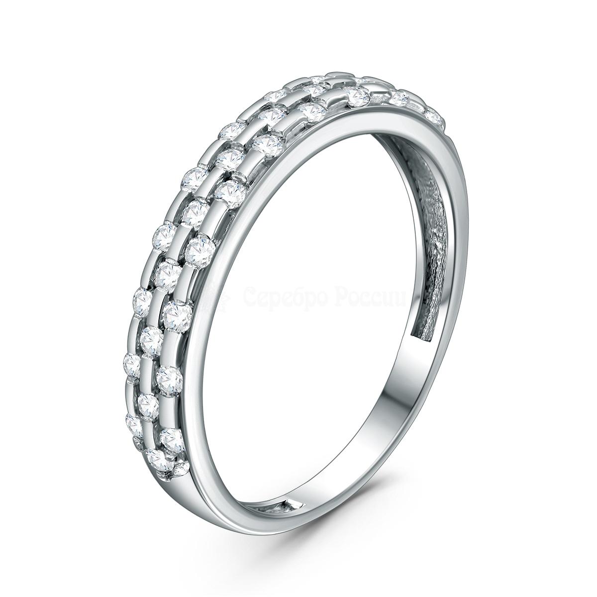 Кольцо из серебра с фианитами родированное К-2733-Р