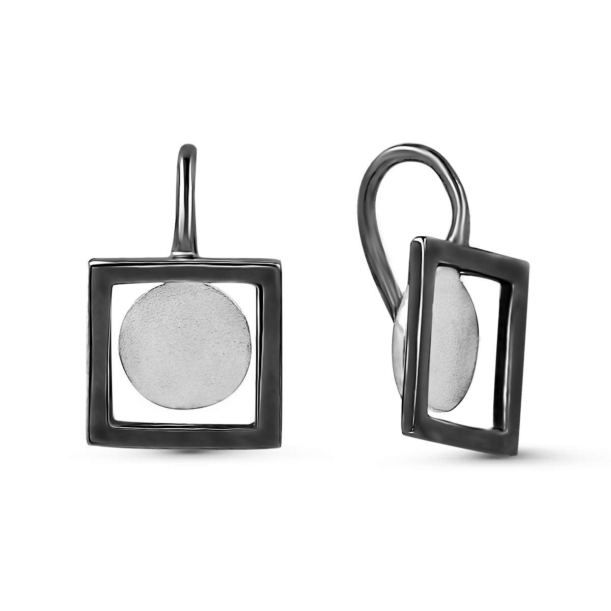 Серьги из серебра родированные