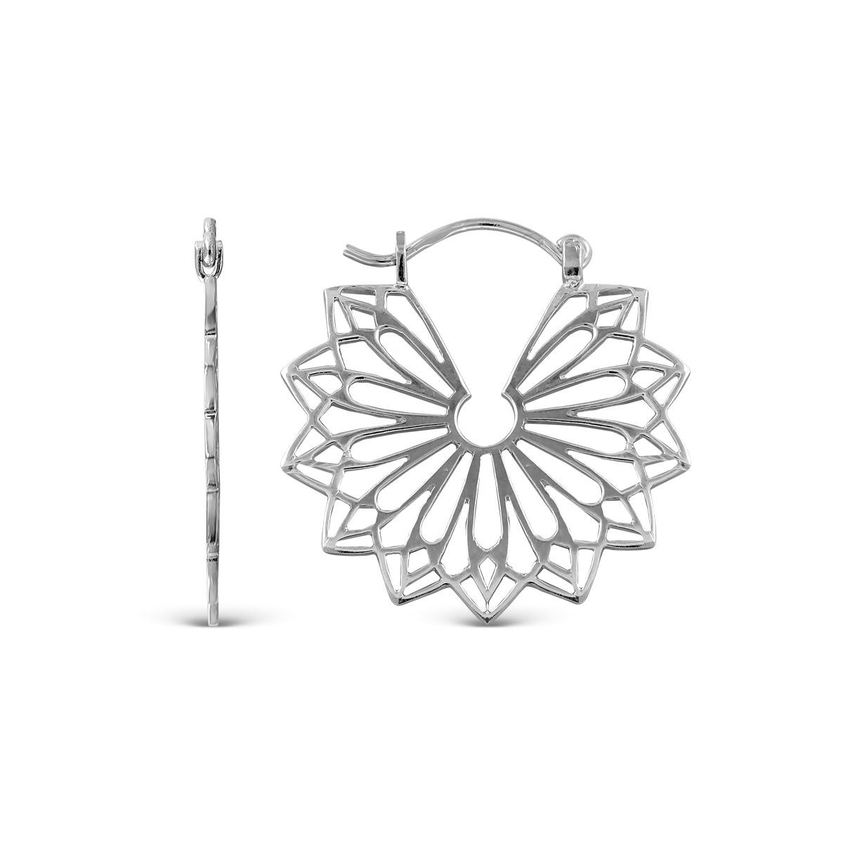 Серьги из серебра родированные