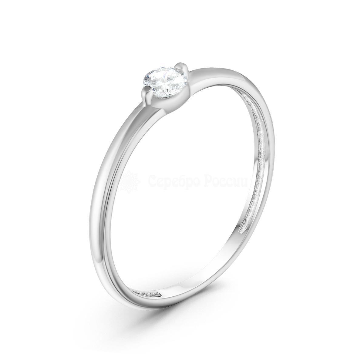 Кольцо из серебра с фианитами родированное на предложение руки  401012-921р
