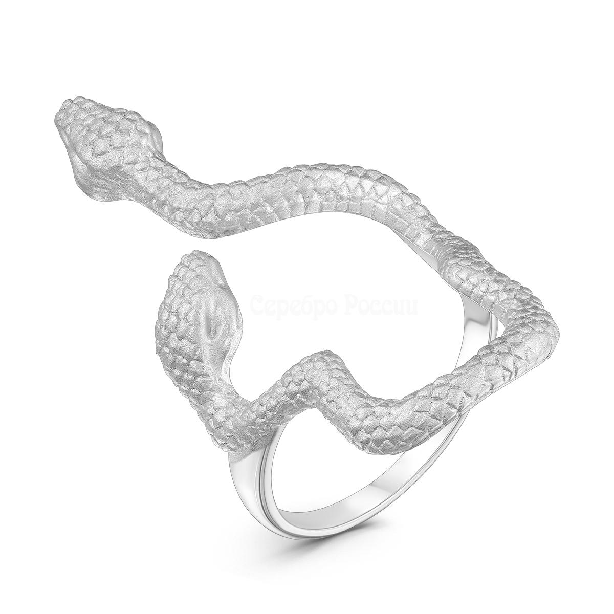 Кольцо из серебра родированное - Змеи К50094