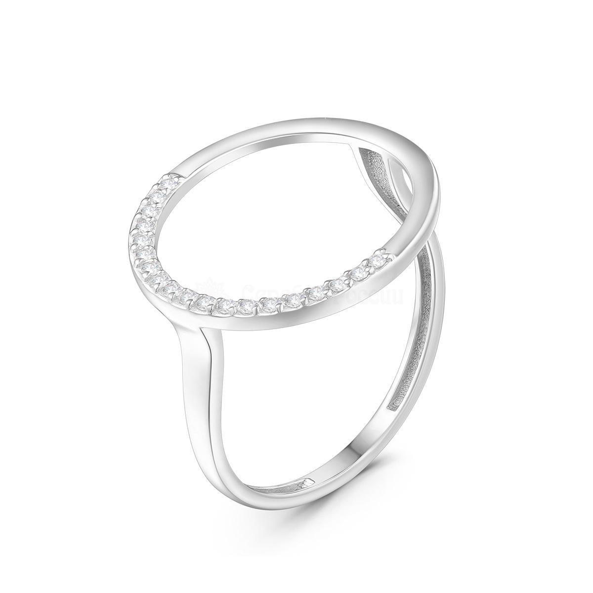 Кольцо из серебра с фианитами родированное К-4430-Р