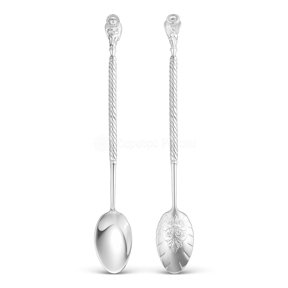 Ложка из серебра(серебрение) - Ангел,12 см 5-005 5-005