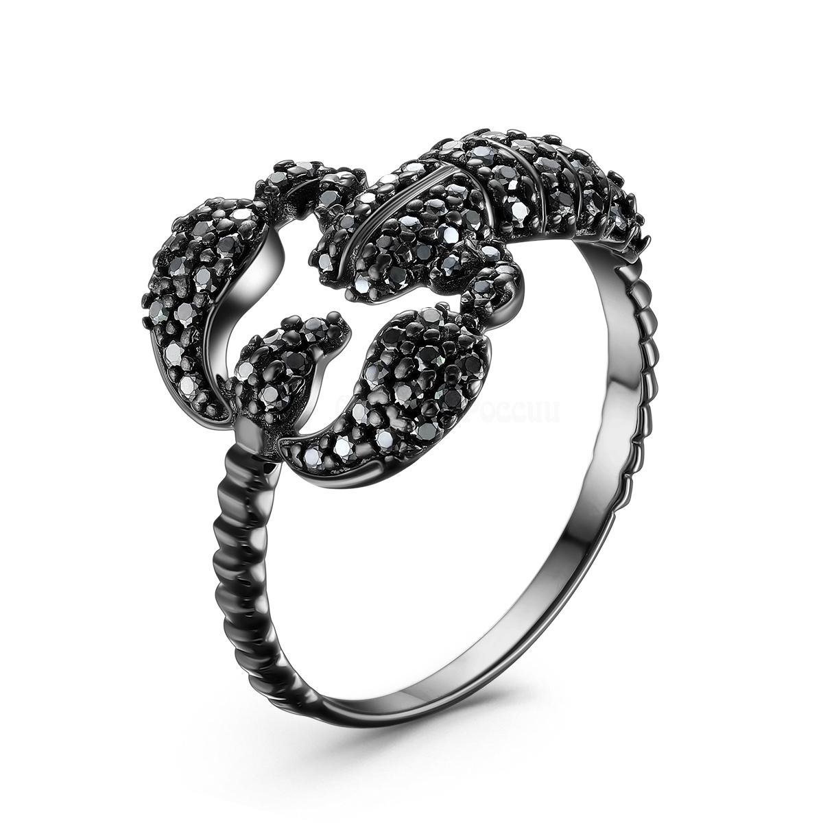 Кольцо из серебра с натуральной шпинелью родированное - Скорпион К-7620рч416