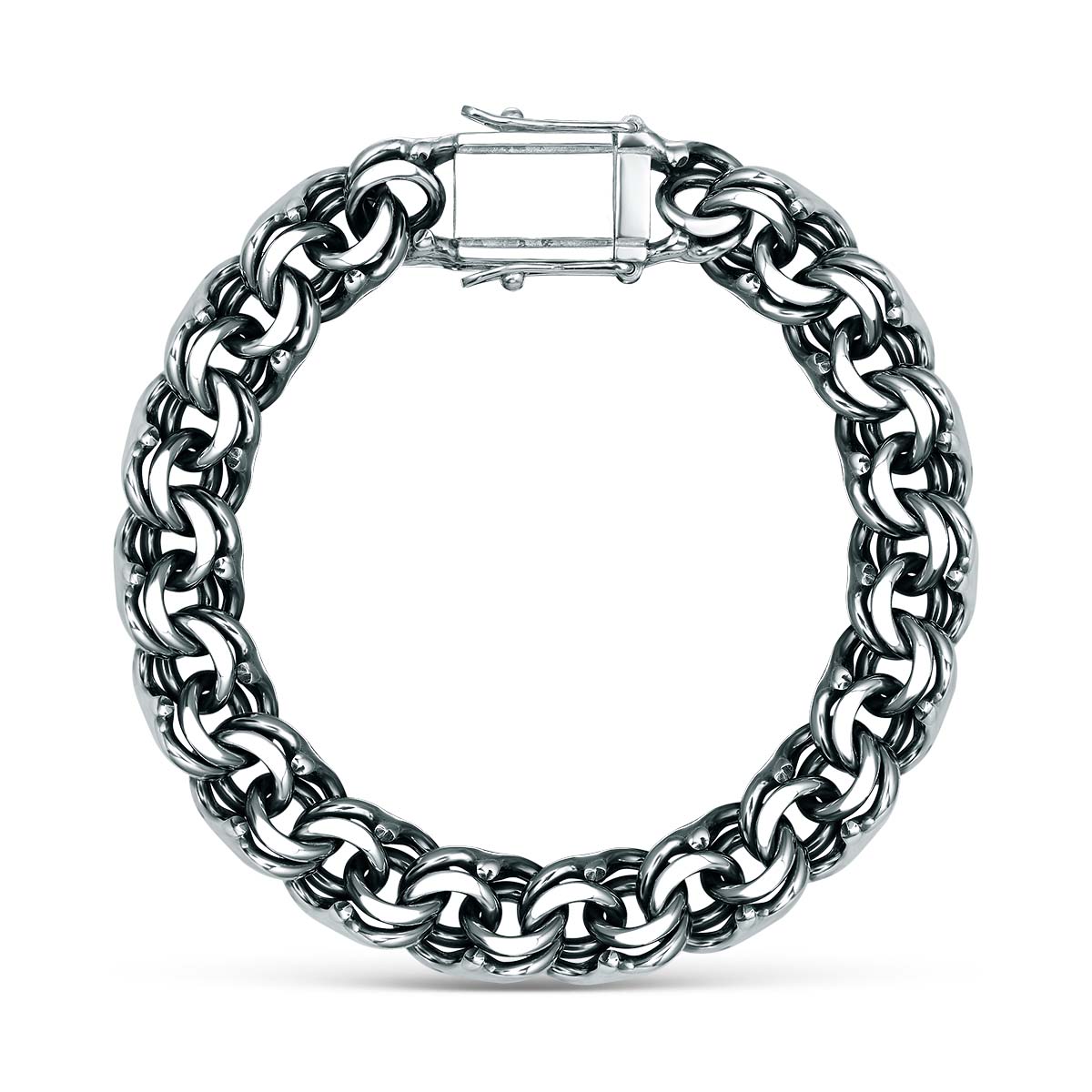 Браслет из чернёного серебра - Бисмарк, 24 см БРБ21024ч