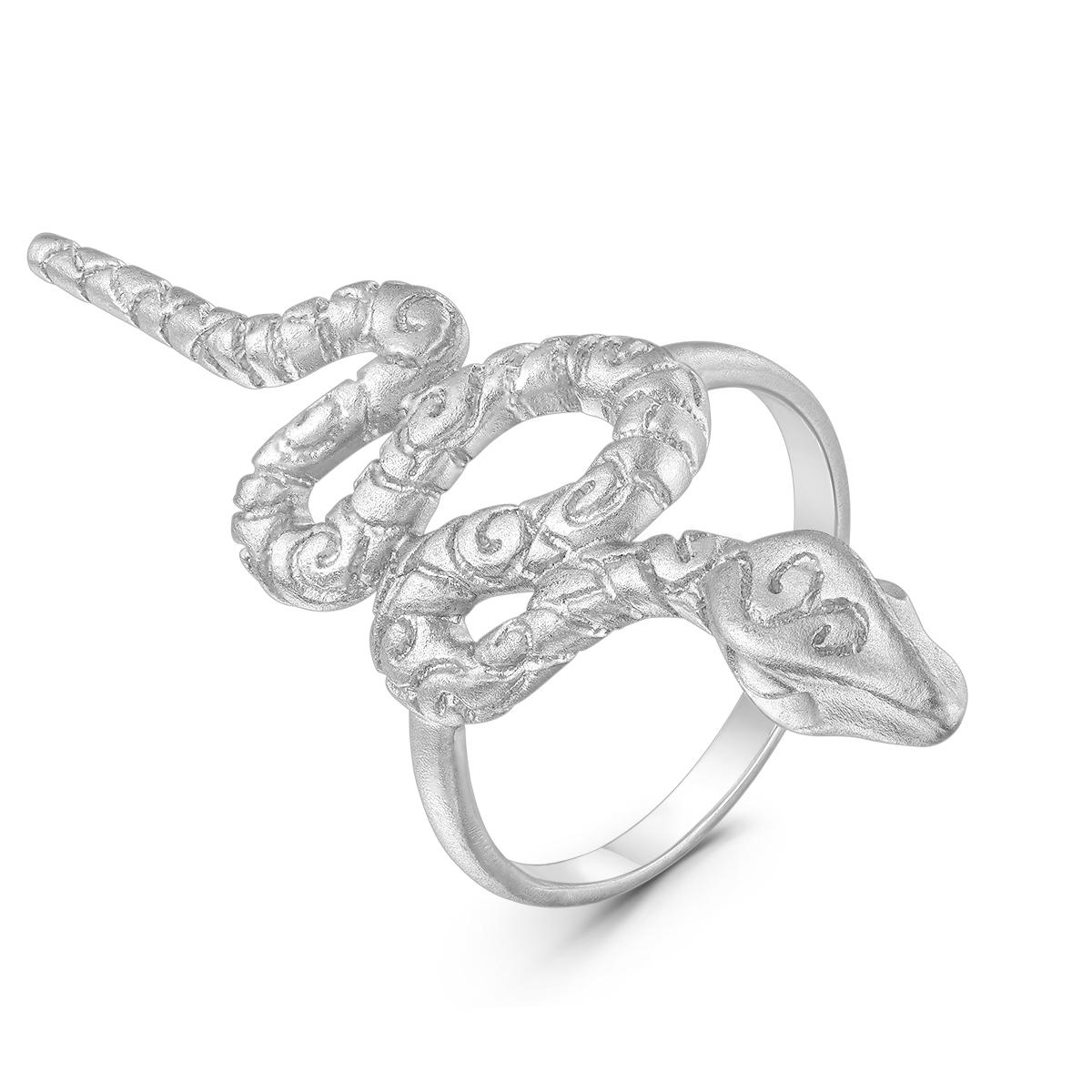 Кольцо из серебра родированное - Змея К50122р