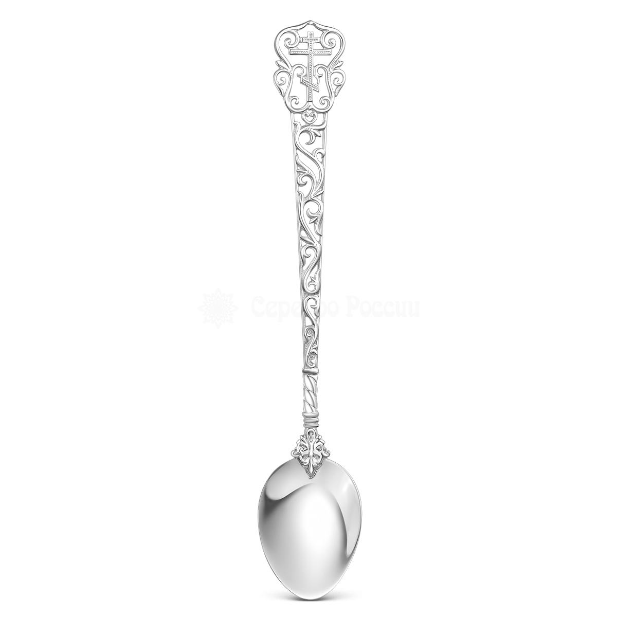 Ложка религиозная из серебра (серебрение) - 12,2 см 4-012-1 4-012-1