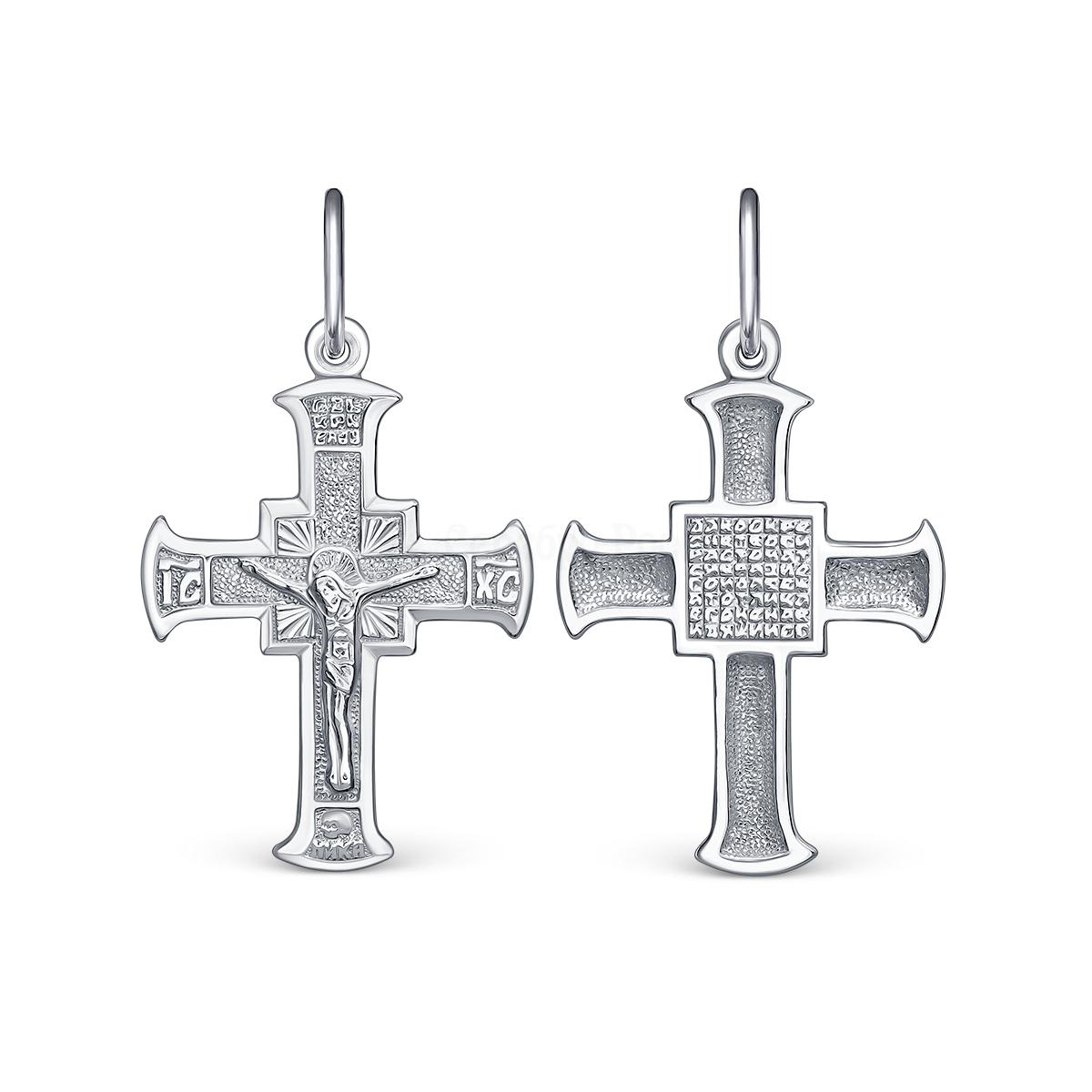 Крест из серебра родированный - 3,3 см 2-309р 2-309р