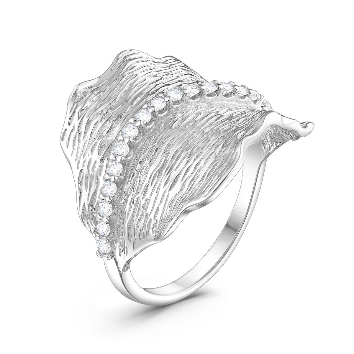 Кольцо из серебра с фианитами родированное К50130р200