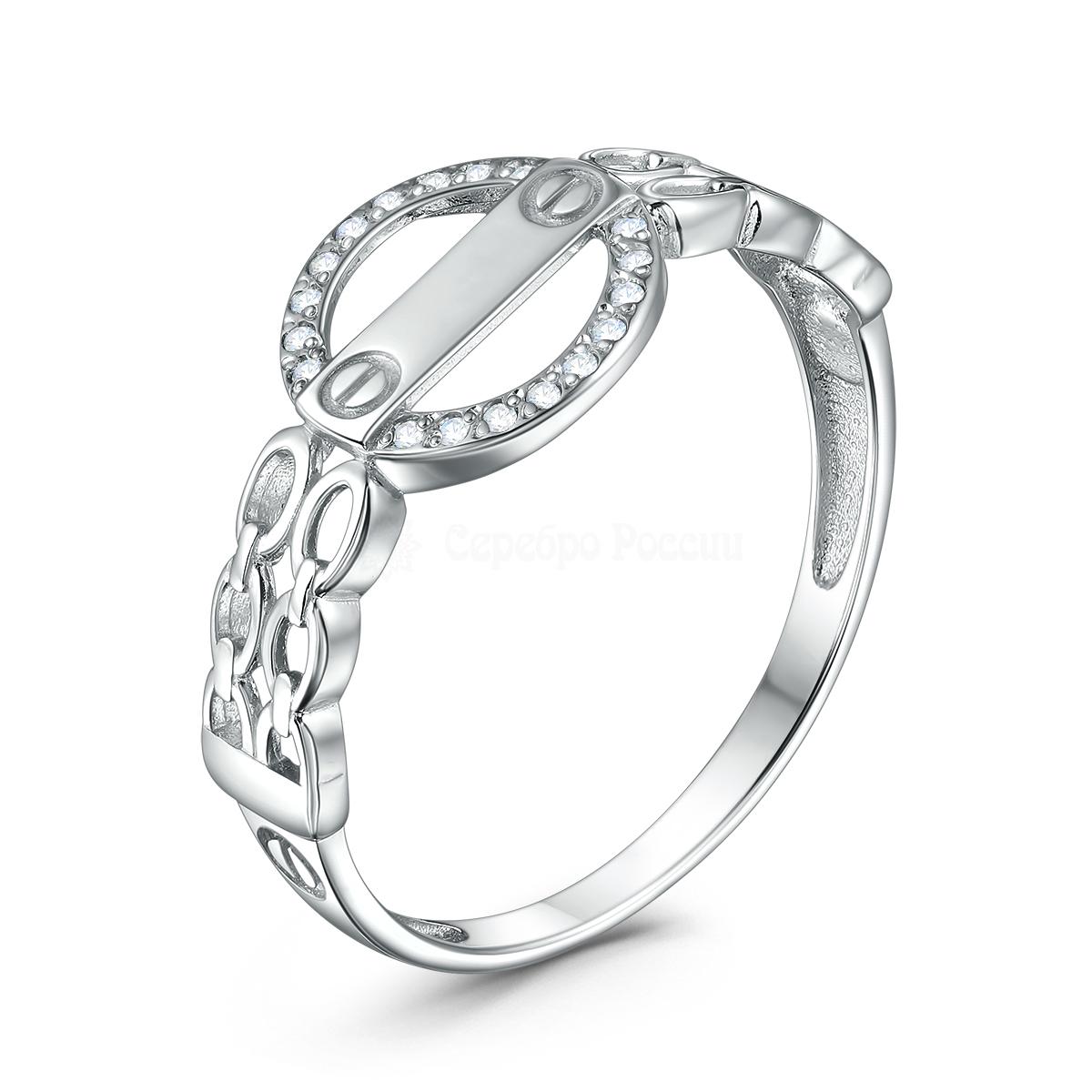 Кольцо из серебра с фианитами родированное 04-301-0252-01 04-301-0252-01