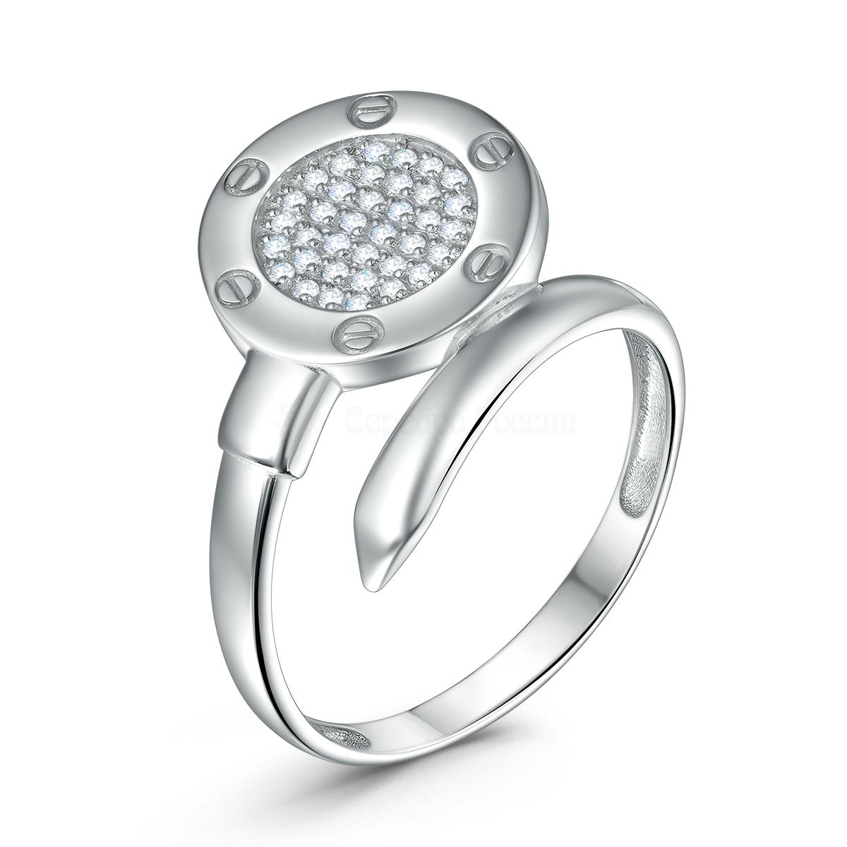 Кольцо из серебра с фианитами родированное 04-301-0249-01 04-301-0249-01