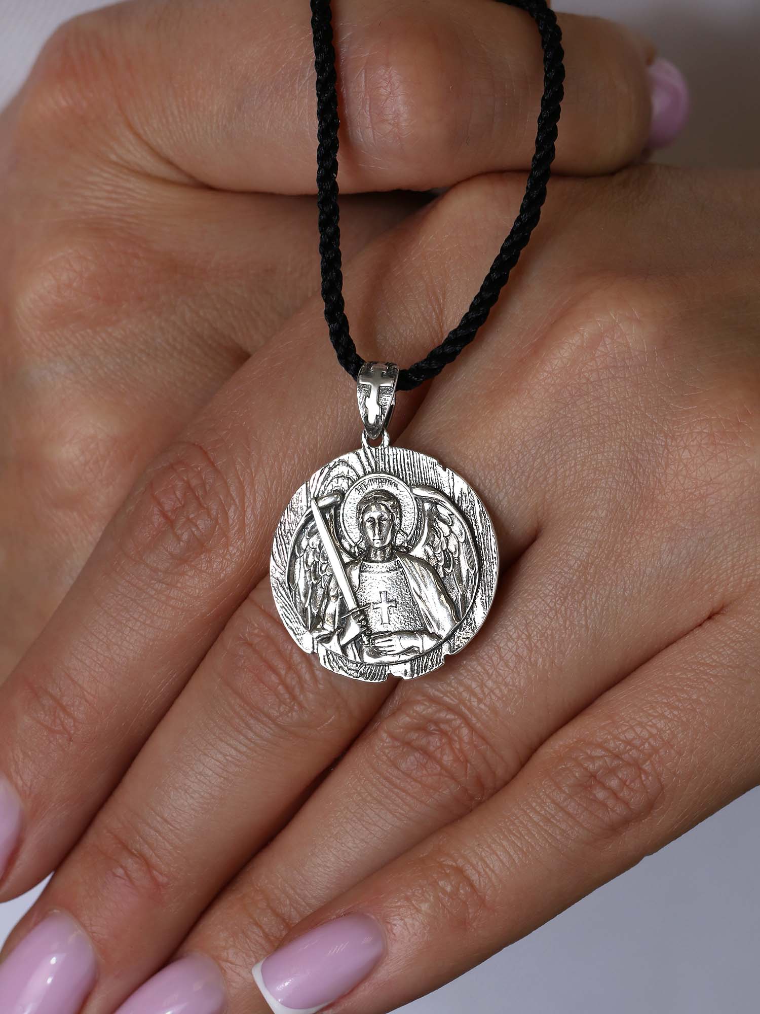 Подвеска из чернёного серебра - Архангел Михаил