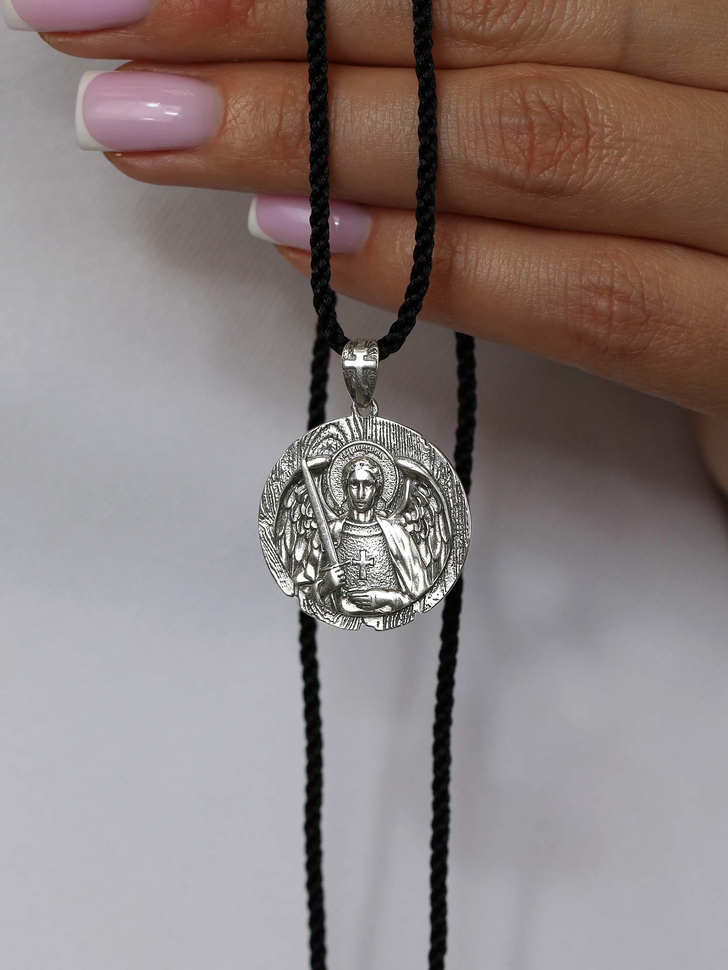 Подвеска из чернёного серебра - Архангел Михаил