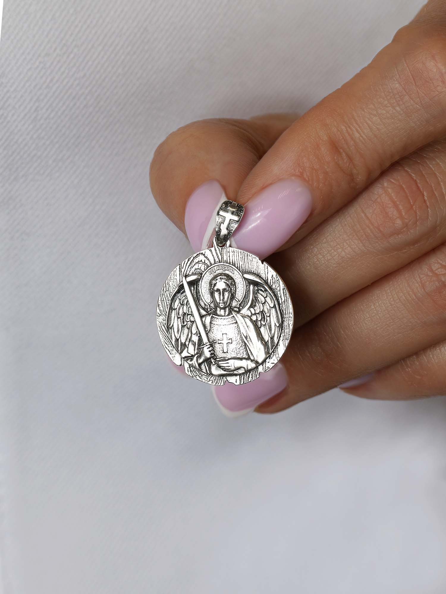 Подвеска из чернёного серебра - Архангел Михаил