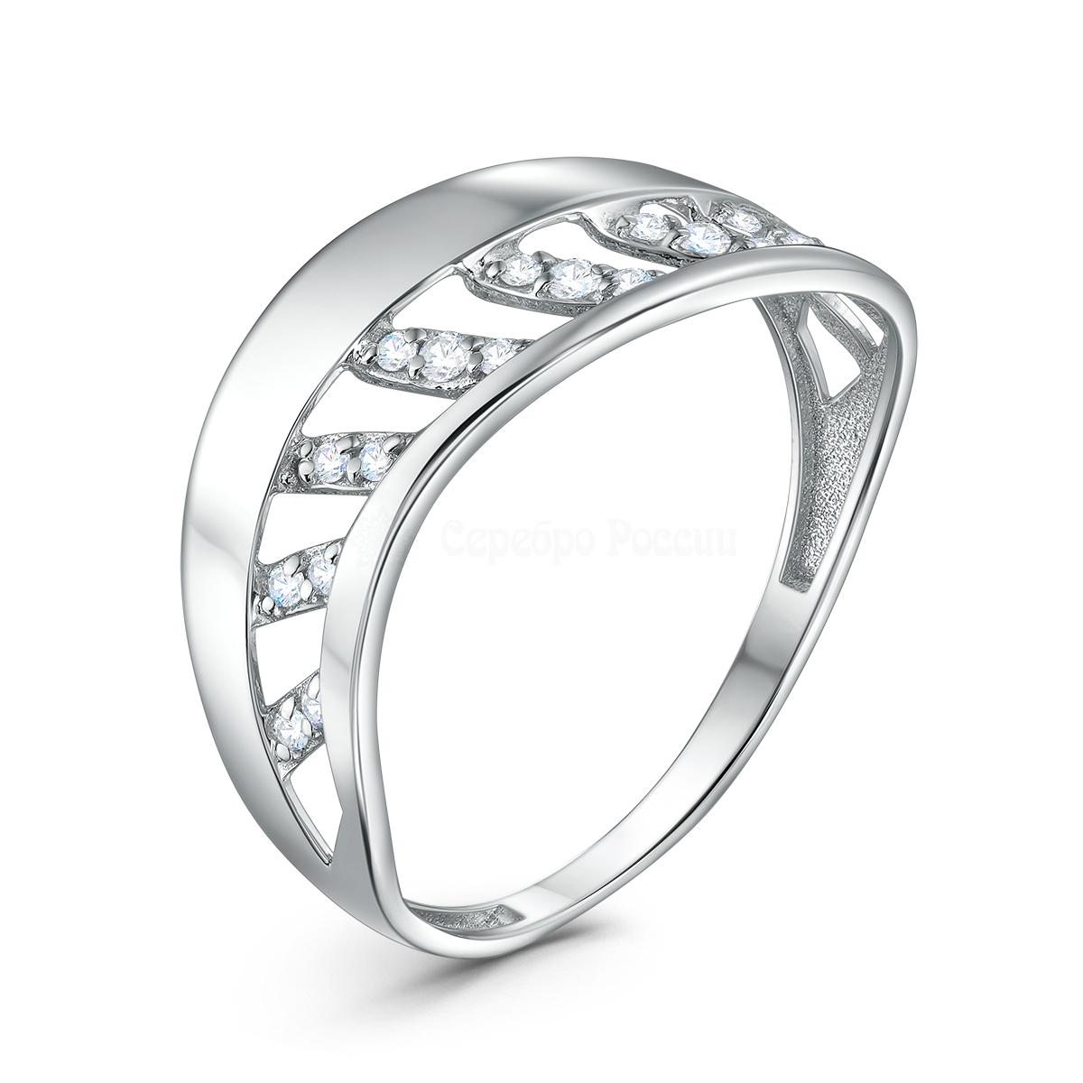 Кольцо из серебра с фианитами родированное К-4614-Р К-4614-Р