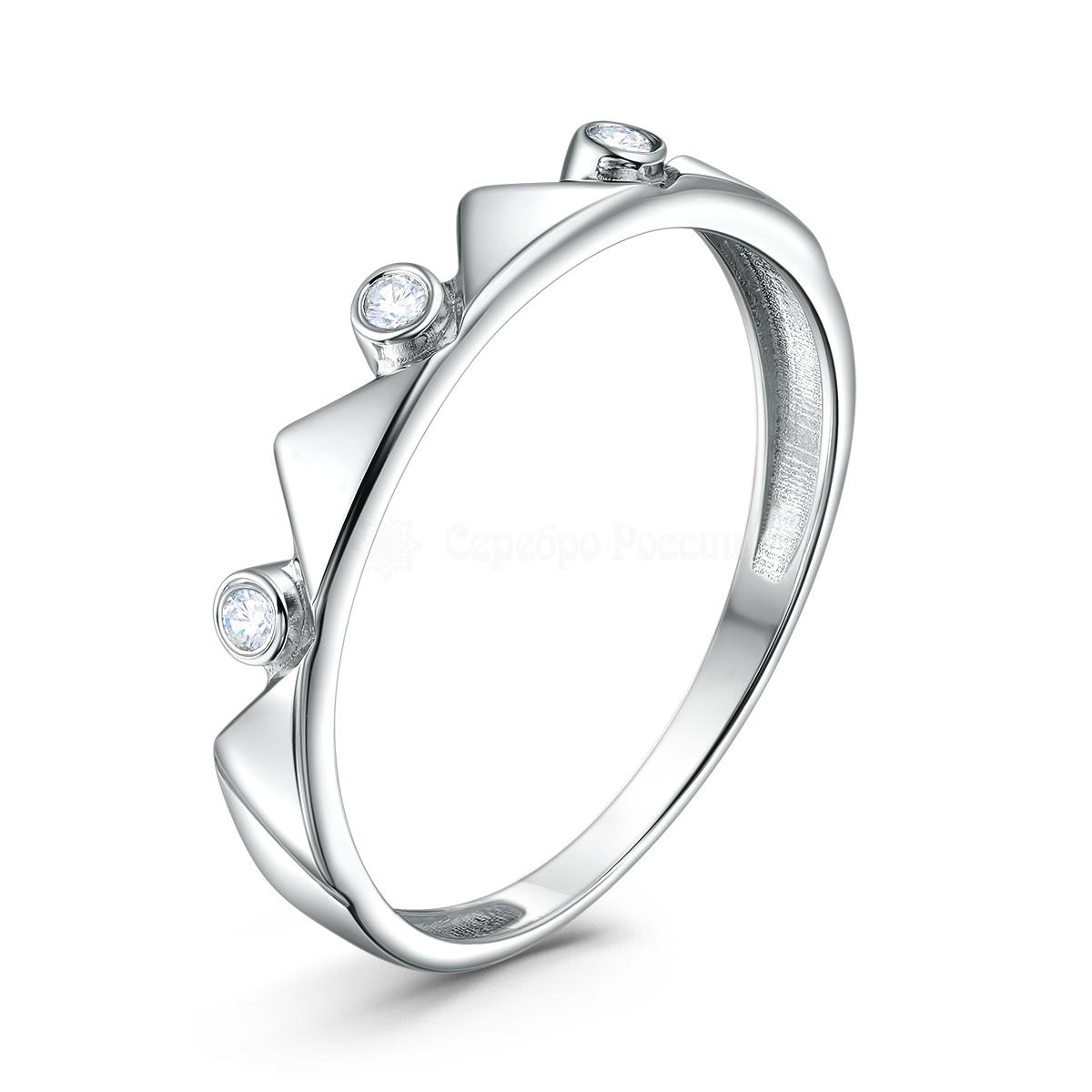 Кольцо из серебра с фианитами родированное 3101018585